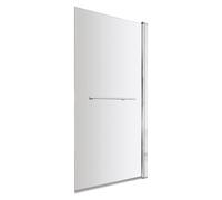 Balterley 790 x 1435mm Bath Shower Screen, Rectangular Shower Screens for Baths, 6mm Chrome Toughened Safety Bath Door Screen with Towel Rail, 180° Pivot Reversible Door Screens for Baths (Chrome)