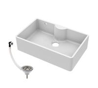 Balterley 795mm - 1 Bowl Fireclay Butler Kitchen Sink - Tap Ledge, Overflow & Waste