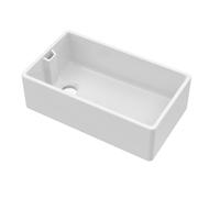 Balterley 795mm Belfast Kitchen Sink Single Bowl with Built-in Weir Style Overflow, Durable Belfast Fireclay White Ceramic Kitchen Sink Bowl, Reversible Farmhouse Sinks - 795 x 455 x 245mm (White)