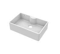 Balterley 795mm Butler White Kitchen Sink, Single Bowl with Tap Ledge & Overflow Hole, No Tap Hole, Durable Butler Fireclay Ceramic Kitchen Sink Bowl, Apron Front Sinks - 795 x 500 x 220mm (White)