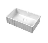 Balterley 795mm Butler White Kitchen Sink, Fluted Front Single Bowl with Overflow Hole, Durable Butler Fireclay Ceramic Kitchen Sink Bowl, Apron Front Farmhouse Sinks - 795 x 500 x 220mm (White)