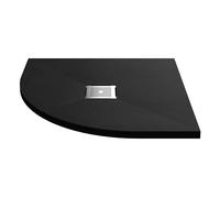 Balterley 800 x 800 mm Quadrant Shower Tray, Slimline Shower Trays, Durable Stone Resin Base Trays for Bathroom Enclosure Cubicle, Lightweight Quadrant Shapes Tray for Wetroom Showers (Slate Black)