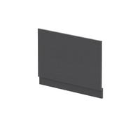 800mm Edge/Power Straight End Bath Panel & Plinth - Textured Woodgrain Graphite Grey