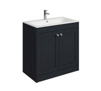 Balterley 800mm Floor Standing 2 Door Unit With Stone Basin 1 Tap Hole - Satin Dark Grey