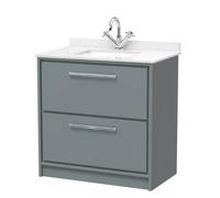 Balterley 800mm Floor Standing 2 Drawer with Marble Worktop Basin - Coastal Grey Balterley Grey