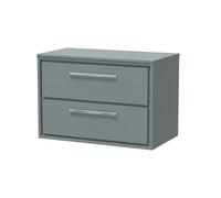 Balterley 800mm Framed Design Wall Hung 2 Drawer Vanity With Worktop - Coastal Grey