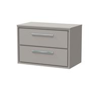 Balterley 800mm Framed Design Wall Hung 2 Drawer Vanity With Worktop - Pebble Grey