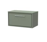 Balterley 800mm Framed Design Wall Hung Single Drawer Vanity With Worktop - Fern Green