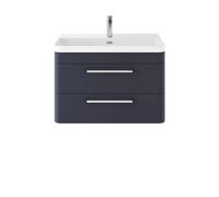 Balterley 810mm Wall Hung 2 Drawer Vanity Unit with Ceramic Basin - Indigo Blue