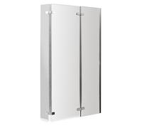 Balterley 812 x 1400mm L-Shaped Bath Shower Screen, Shower Screens for Baths, 6mm Chrome Toughened Safety Bath Door Screen, Centre Hinge & Return Panel, Reversible Door Screens for L-Shaped (Chrome)