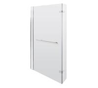 Balterley 815 x 1400mm L-Shaped Bath Shower Screen, Shower Screens for Baths with Towel Rail, 6mm Chrome Toughened Safety Bath Door Screen, Hinge Return Panel Reversible Door Screens (Chrome)