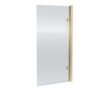 Balterley 830 x 1520mm Bath Shower Screen, Fluted Rectangular Shower Screens for Baths, 8mm Toughened Safety Bath Door Screen, Hinged Reversible Door Screens for Baths (Brushed Brass)