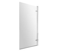 Balterley 830 x 1520mm Bath Shower Screen, Rectangular Shower Screens for Baths, 8mm Chrome Toughened Safety Bath Door Screen, Hinged Reversible Door Screens for Straight Baths (Chrome)