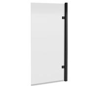 Balterley 830 x 1520mm Bath Shower Screen, Rectangular Shower Screens for Baths, 8mm Toughened Safety Bath Door Screen, Hinged Reversible Door Screens for Baths (Black)