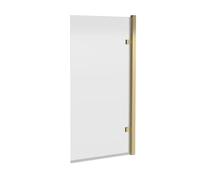 Balterley 830 x 1520mm Bath Shower Screen, Rectangular Shower Screens for Baths, 8mm Toughened Safety Bath Door Screen, Hinged Reversible Door Screens for Baths (Brushed Brass)