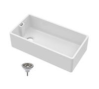 1 Bowl Fireclay Belfast Sink Waste 895mm x 460mm x 254mm Balterley White One Size