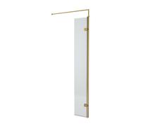 Balterley 8mm Fluted Hinged Return Screen & Support Bar: 300 mm, Brushed Brass in Metallics Balterley Metallics