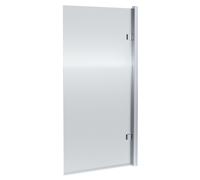 Contemporary 8mm Toughened Safety Glass Square Hinged Fluted Bath Screen - 1520 x 830 x 24mm - Chrome