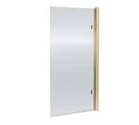 Balterley 830 x 1520mm Bath Shower Screen, Fluted Rectangular Shower Screens for Baths, 8mm Toughened Safety Bath Door Screen, Hinged Reversible Door Screens for Baths (Brushed Brass)