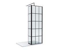 8mm Glass Wetroom Screen and Return Black Framed and Tray 1200 x 800mm Balterley Black One Size