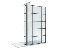 8mm Glass Wetroom Screen and Return Black Framed and Tray 1700 x 800mm Balterley Black One Size
