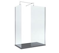 Balterley 8mm Glass Wetroom Screens Chrome & Slate Grey Tray 1400 x 800mm in Silver Balterley Silver