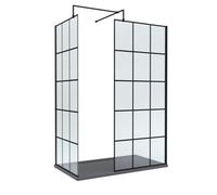 Balterley 8mm Glass Wetroom Screens Frame Design & Tray 1400 x 800mm in Black Balterley Black