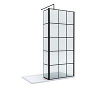 8mm Glass Wetroom Screen and Return Black Framed and Tray 1400 x 900mm Balterley Black One Size