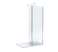 8mm Glass Wetroom Screen and Return Chrome and Tray 1200 x 800mm Balterley Silver One Size
