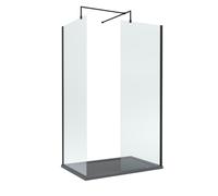 Balterley 8mm Glass Wetroom Screens Black & Slate Grey Tray 1200 x 700mm Balterley Black