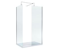 8mm Glass Wetroom Screens Chrome Profile and Tray 1200 x 700mm Balterley White One Size