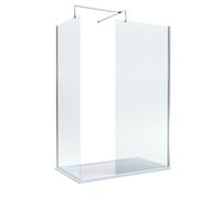 8mm Glass Wetroom Screens Chrome Profile and Tray 1400 x 800mm Balterley White One Size