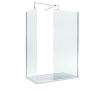 Balterley 8mm Glass Wetroom Screens Chrome Profile & Tray 1400 x 900mm in Silver Balterley Silver