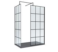 Balterley 8mm Glass Wetroom Screens Frame Design & Tray 1400 x 800mm in Black Balterley Black