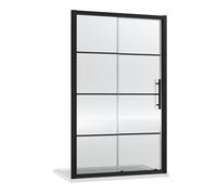 Sonic 8mm Toughened Safety Glass Single Sliding Shower Door, Black, 1400mm - Balterley
