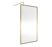 Balterley 8mm Wetroom Screen & Support Bar: 1100 mm, Brushed Brass in Metallics Balterley Metallics
