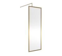 Balterley 8mm Wetroom Screen & Support Bar: 700mm, Brushed Brass in Metallics Balterley Metallics