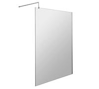 Balterley 8mm Wetroom Screen & Support Bar: 1400mm x 1850mm, Chrome in Silver Balterley Silver