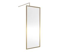 Balterley 8mm Wetroom Screen & Support Bar: 760mm, Brushed Brass in Metallics Balterley Metallics