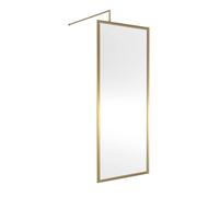 Balterley 8mm Wetroom Screen & Support Bar: 800mm, Brushed Brass in Metallics Balterley Metallics