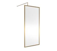 Balterley 8mm Wetroom Screen & Support Bar: 900mm, Brushed Brass in Metallics Balterley Metallics