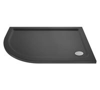 900mm x 760mm Premium Shower Tray - Left Hand Offset Quadrant- Slate Grey