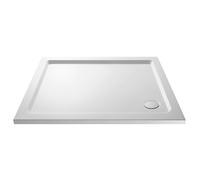 Balterley 900 x 760 mm Rectangular Shower Tray, Slimline Shower Trays, Durable Stone Resin Base Trays for Bathroom Enclosure Cubicle, Lightweight Rectangular Tray for Wetroom Showers (White)