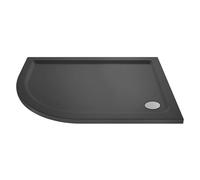 Balterley 900 x 800 mm Offset Quadrant Shower Tray Left Hand, Slimline Shower Trays, Durable Stone Resin Base Trays for Bathroom Enclosure Cubicle, Lightweight Tray for Wetroom Showers (Slate Grey)