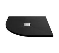 Balterley 900 x 900 mm Quadrant Shower Tray, Slimline Shower Trays, Durable Stone Resin Base Trays for Bathroom Enclosure Cubicle, Lightweight Quadrant Shapes Tray for Wetroom Showers (Slate Black)