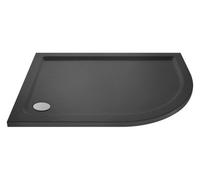 Balterley 900 x 800 mm Offset Quadrant Shower Tray Right Hand, Slimline Shower Trays, Durable Stone Resin Base Trays for Bathroom Enclosure Cubicle, Lightweight Tray for Wetroom Showers (Slate Grey)