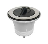 Balterley Cleaners Sink Waste with Plug, Chrome Waste with Black Stopper Plug for Utility Sinks, Laundry Basins and Cleaners Sinks, 2 inch Sink Connection - 85 x 85 x 55mm (Chrome)