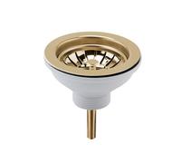 Fireclay Kitchen Sink Basket Strainer Waste - 90mm - Brushed Brass