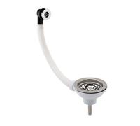 Balterley 90mm - Fireclay Kitchen Sink Basket Strainer Waste With Overflow - Chrome