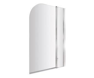 Balterley 998 x 1430mm Bath Shower Screen, Round Corner Shower Screens for Baths, 6mm Toughened Safety Bath Door Screen, 180° Pivot Double Panel Reversible Door Screens for Straight Baths (Chrome)